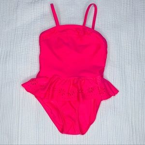 Hot Neon Pink Cat & Jack One Piece Girls Swimsuit